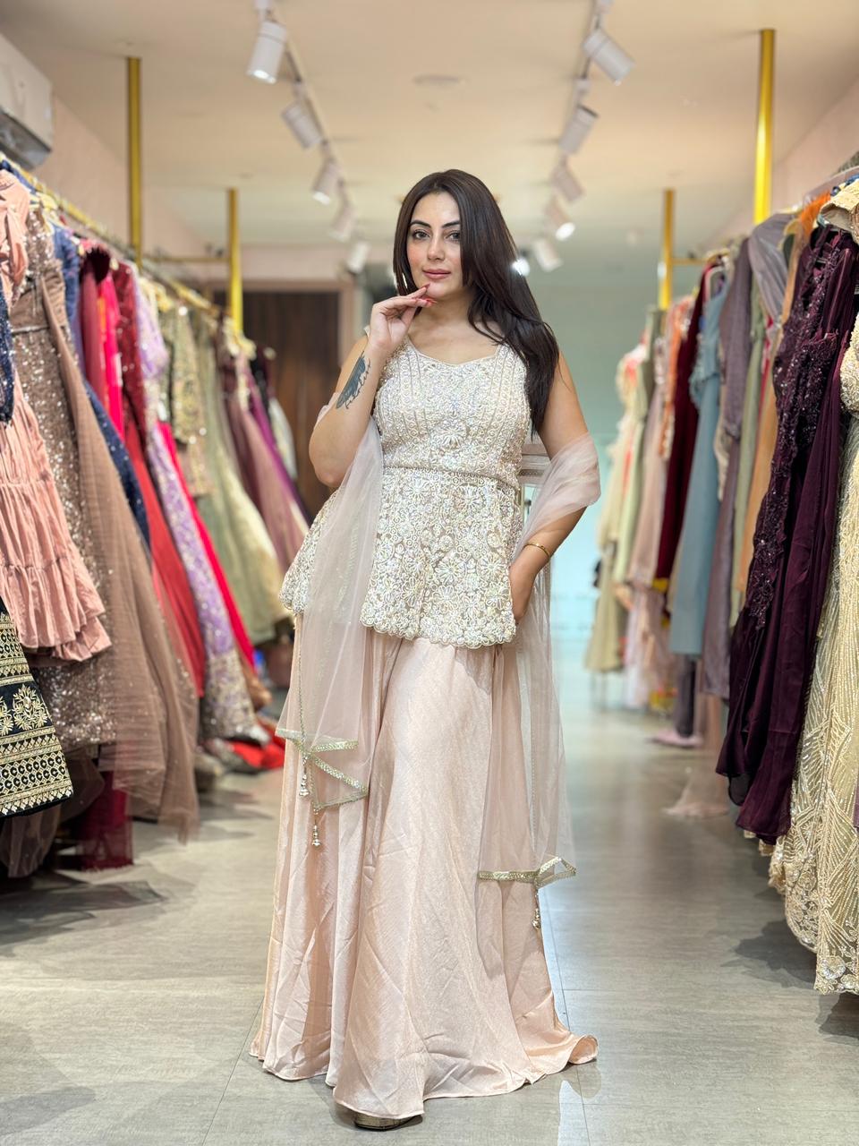 Niya Embroidered Sharara Set