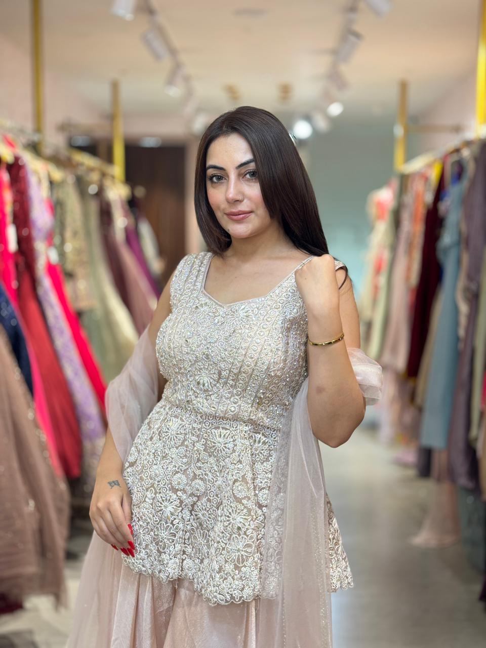 Niya Embroidered Sharara Set
