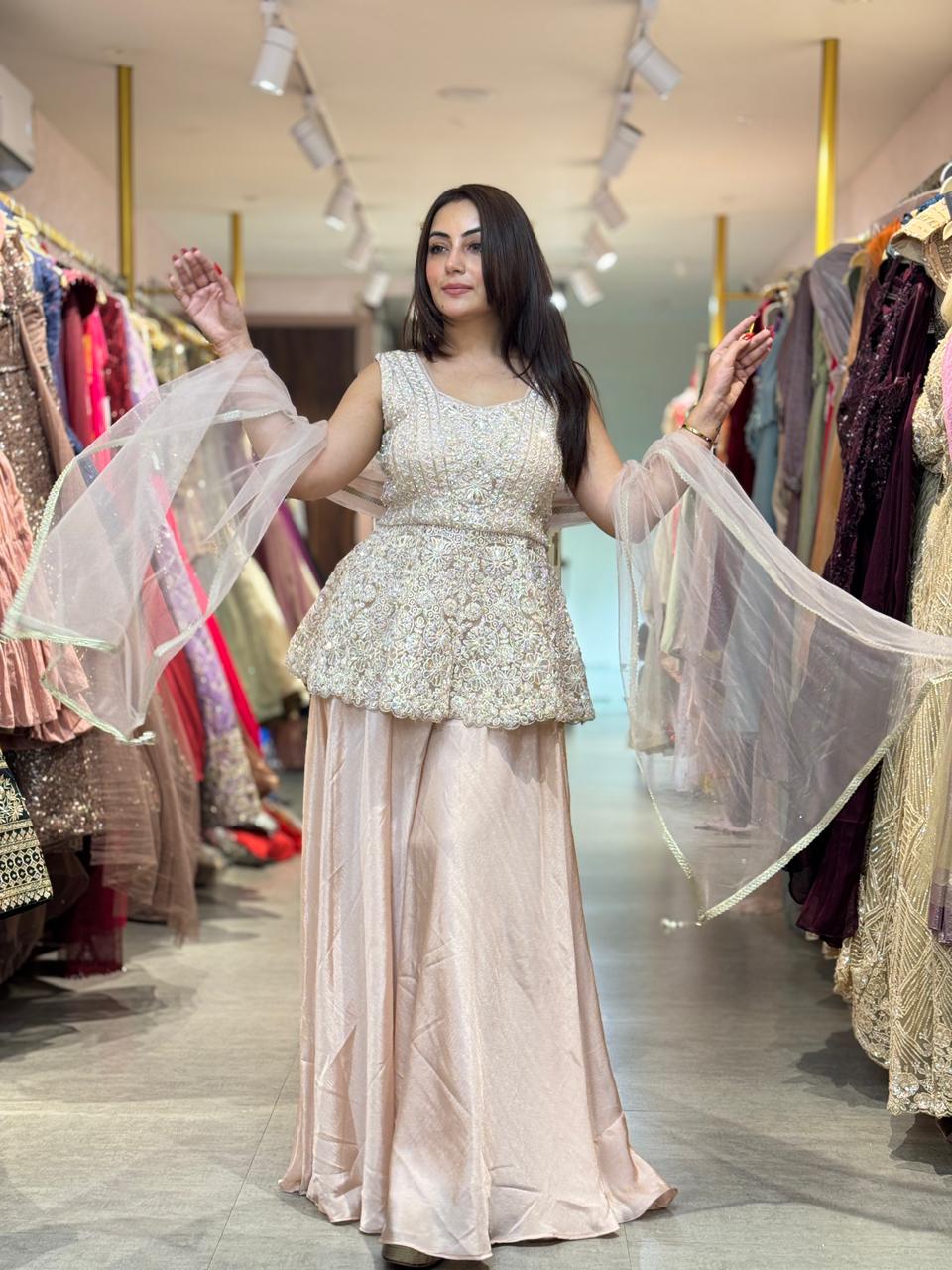 Niya Embroidered Sharara Set