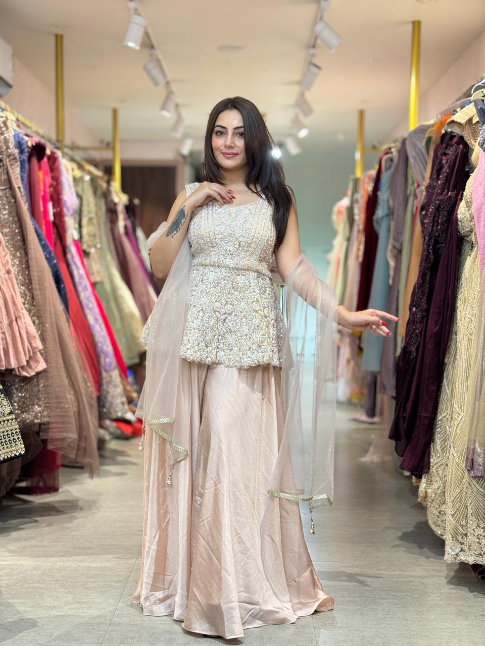 Niya Embroidered Sharara Set
