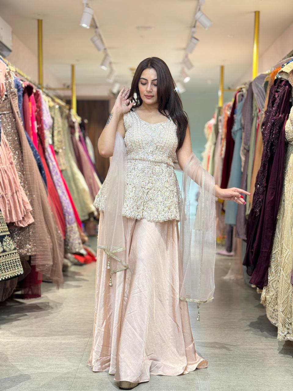 Niya Embroidered Sharara Set