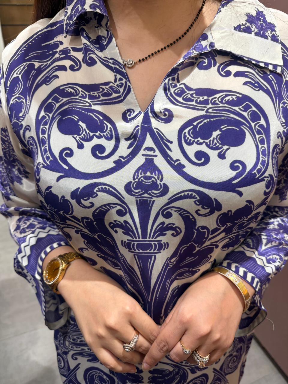 Royal Blue Baroque Co-ord Set