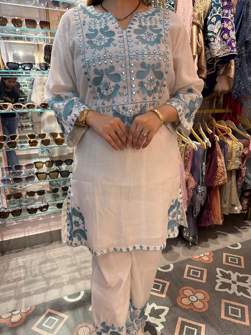 Celeste Mirror Embroidered Co-ord Set