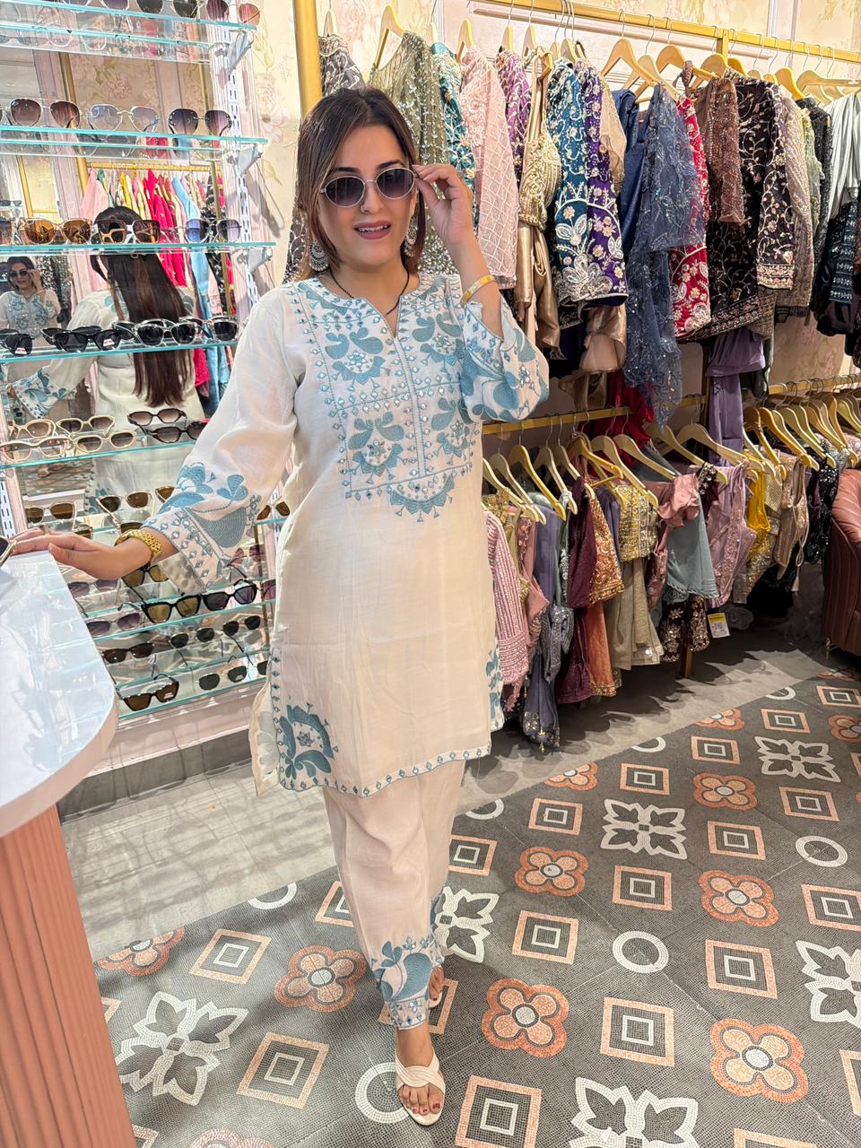 Celeste Mirror Embroidered Co-ord Set