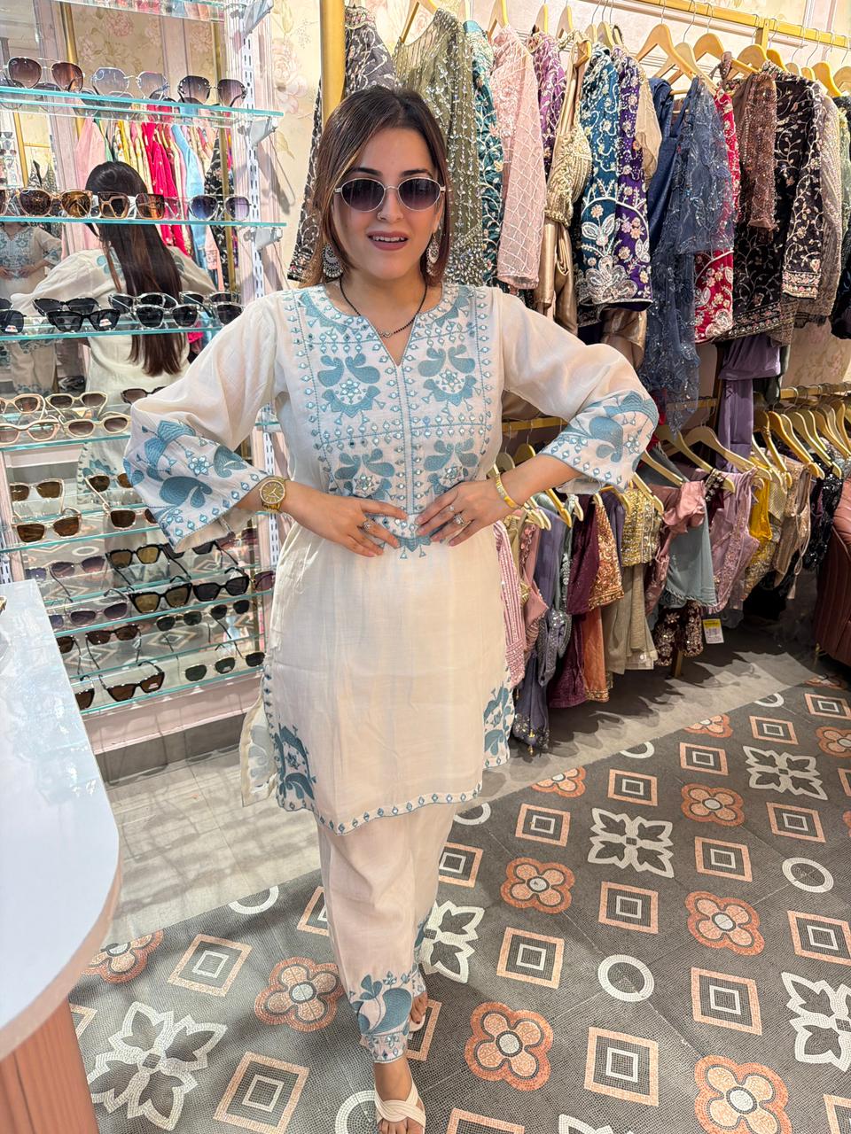 Celeste Mirror Embroidered Co-ord Set