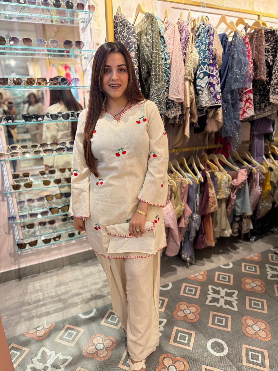 Cherry Bliss Linen Co-ord Set
