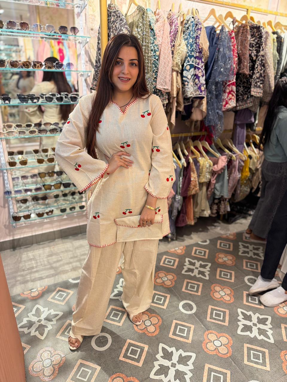 Cherry Bliss Linen Co-ord Set