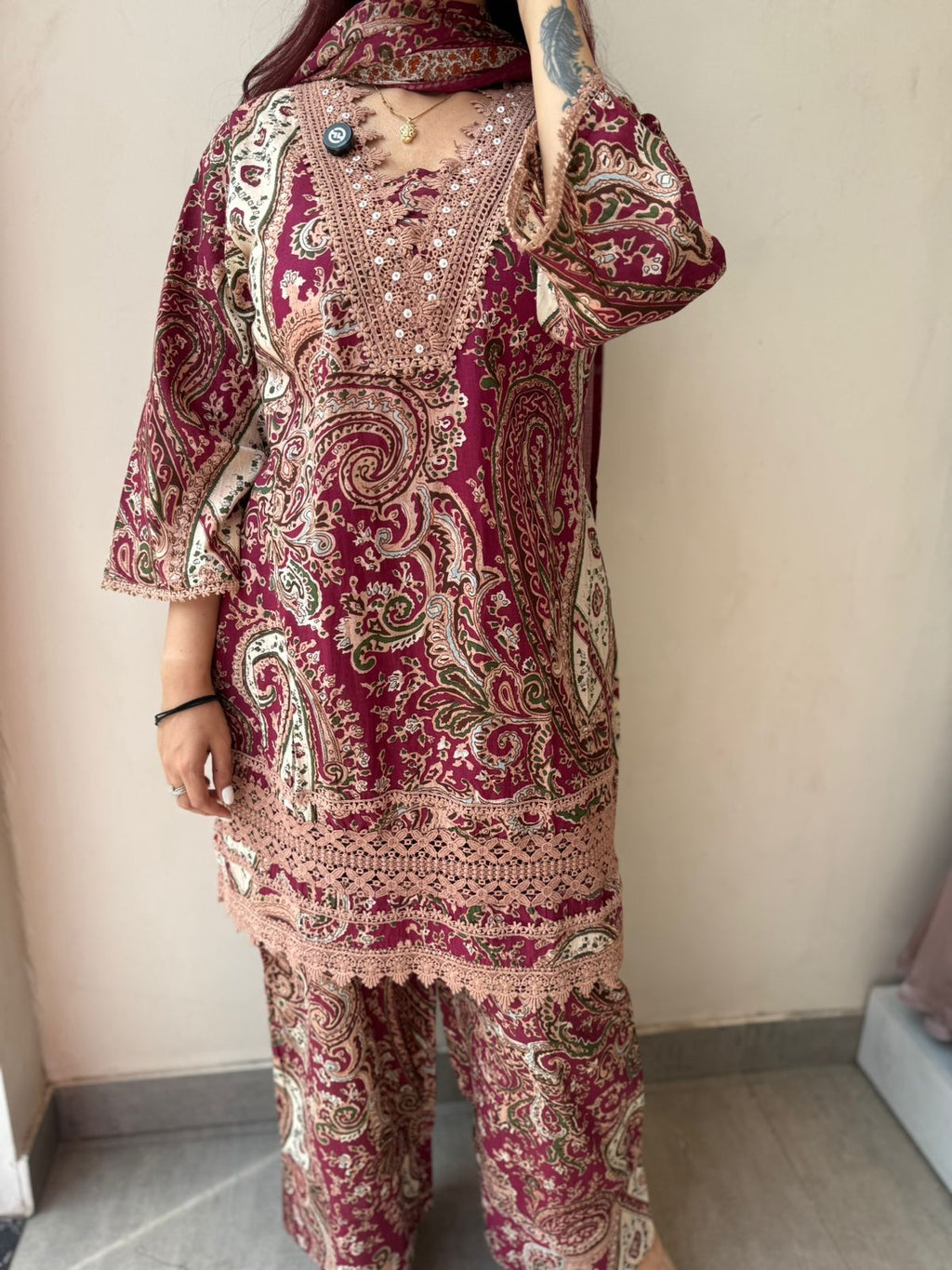 Midnight Paisley Luxe 3PC Suit Set