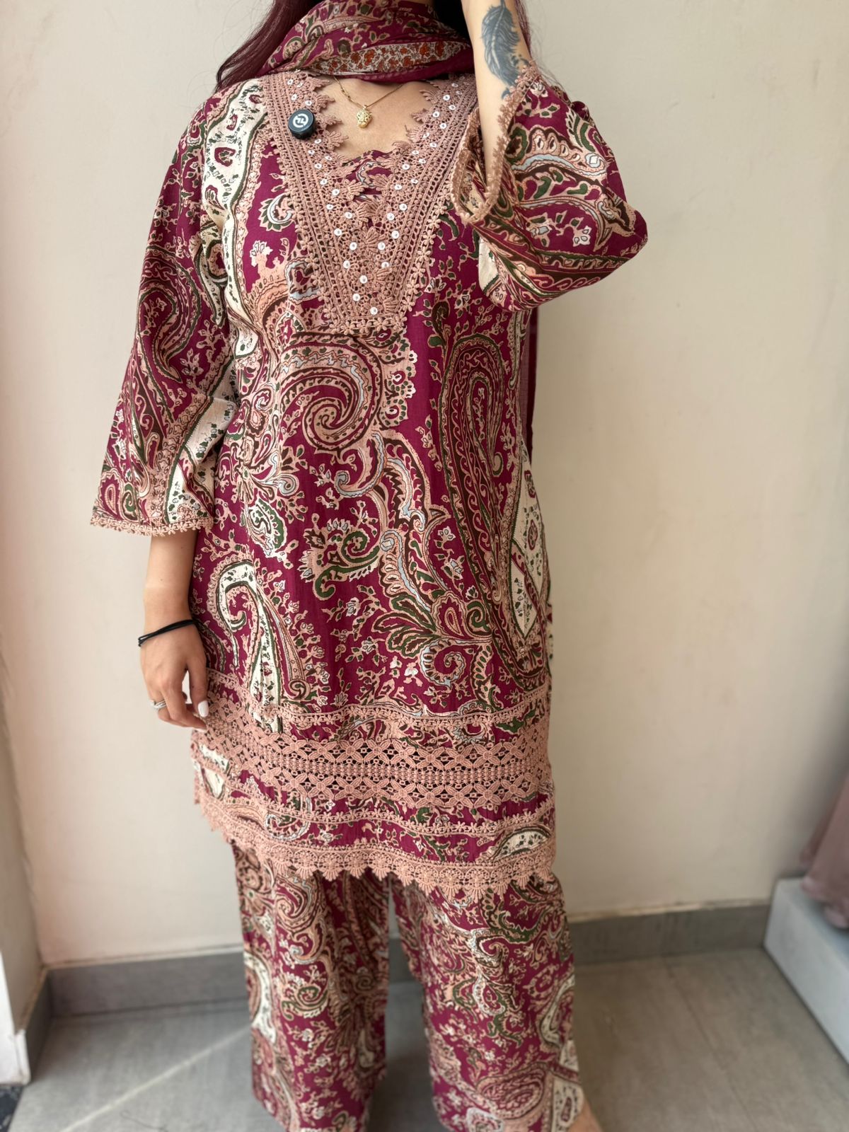 Midnight Paisley Luxe 3PC Suit Set