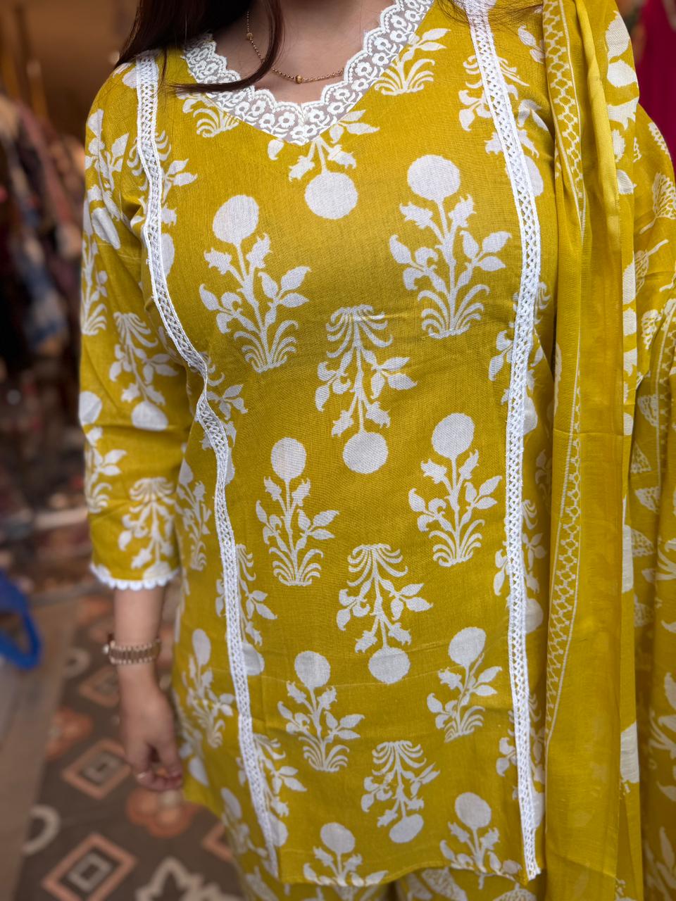 Bloom Printed Kurta Pant Set with Dupatta