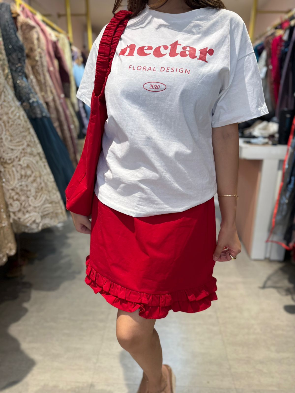 Nectar Graphic Tee & Ruffle Skirt Co-Ord Set