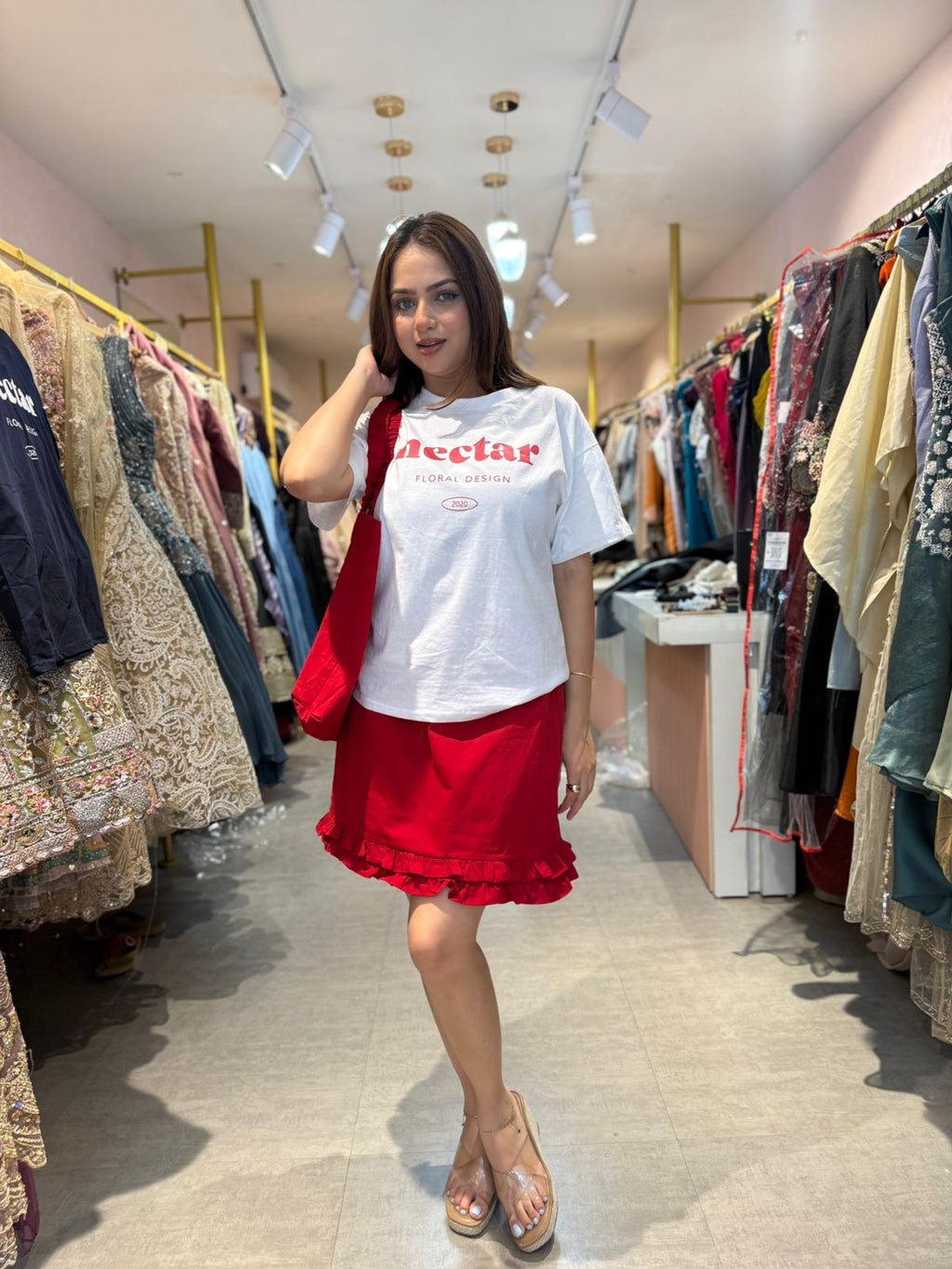 Nectar Graphic Tee & Ruffle Skirt Co-Ord Set