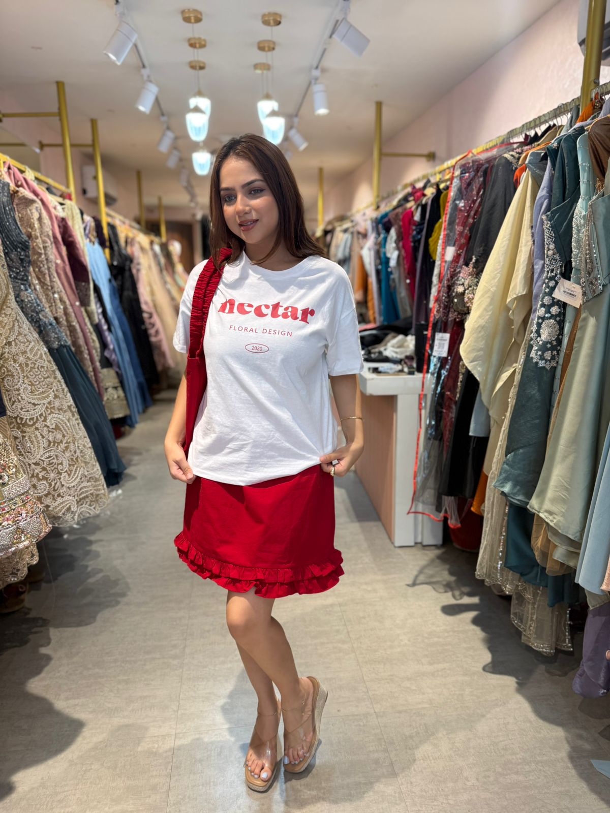 Nectar Graphic Tee & Ruffle Skirt Co-Ord Set