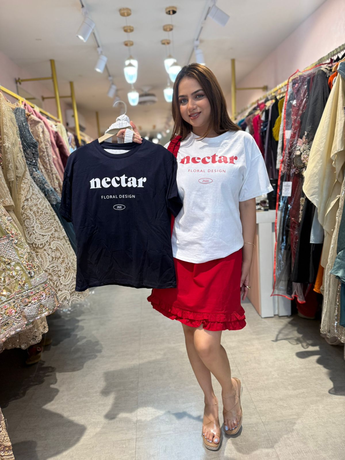 Nectar Graphic Tee & Ruffle Skirt Co-Ord Set