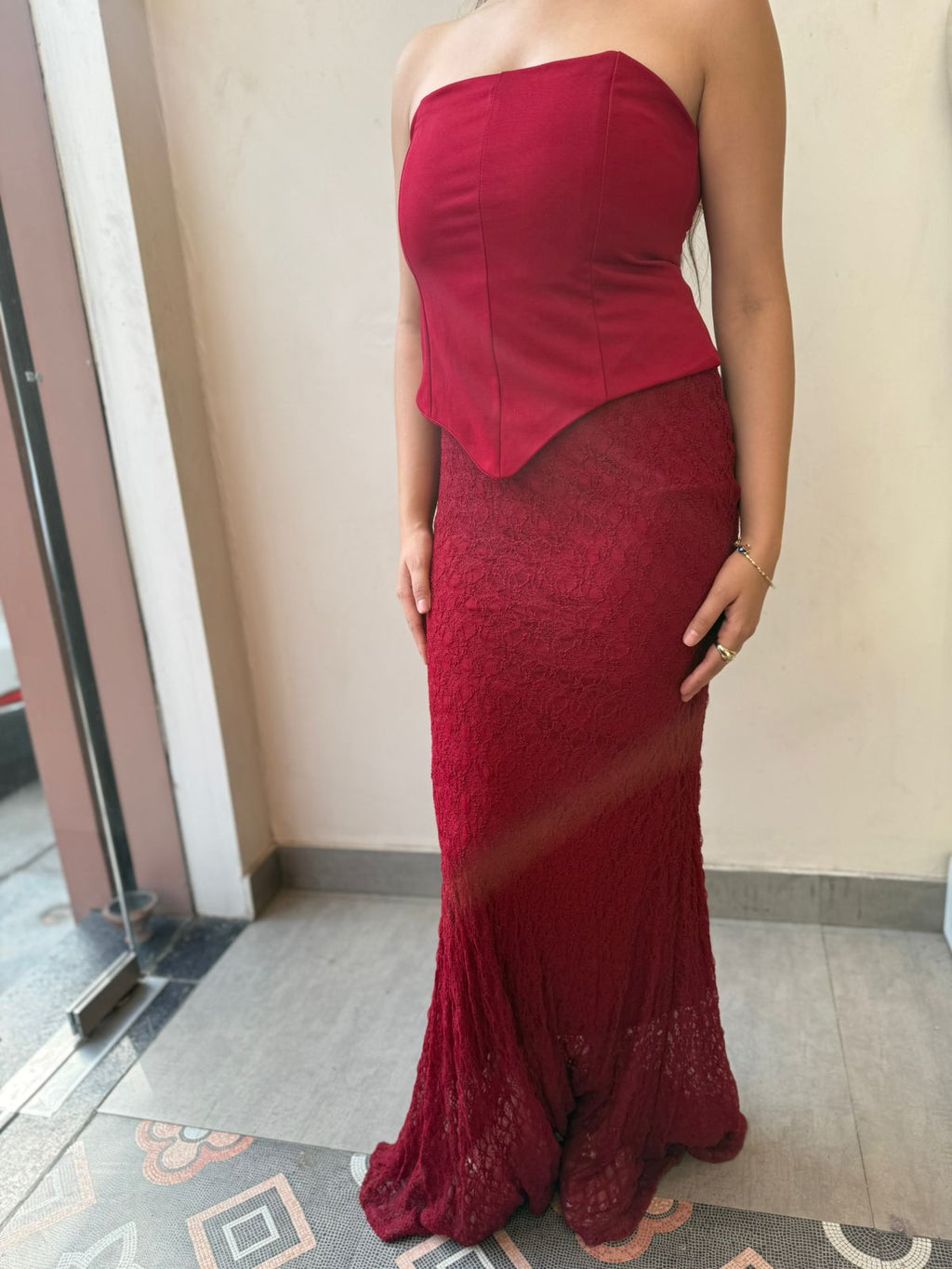 Crimson Belle Mermaid Gown Set