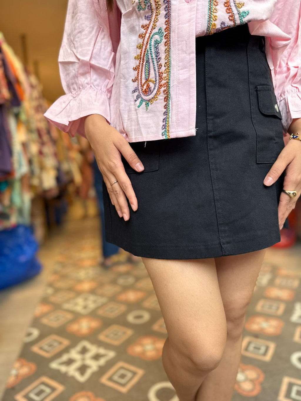 Pastel Paisley Embroidered Shirt