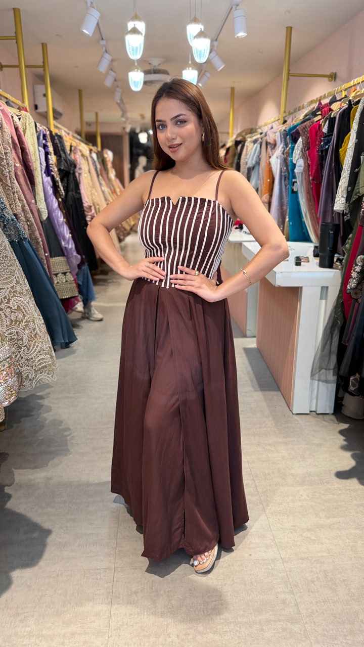 Stripe Corset Flare one pc Dress
