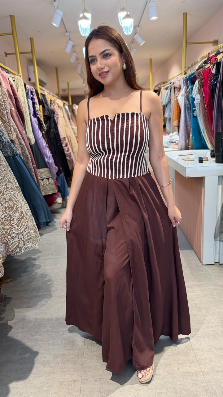 Stripe Corset Flare one pc Dress
