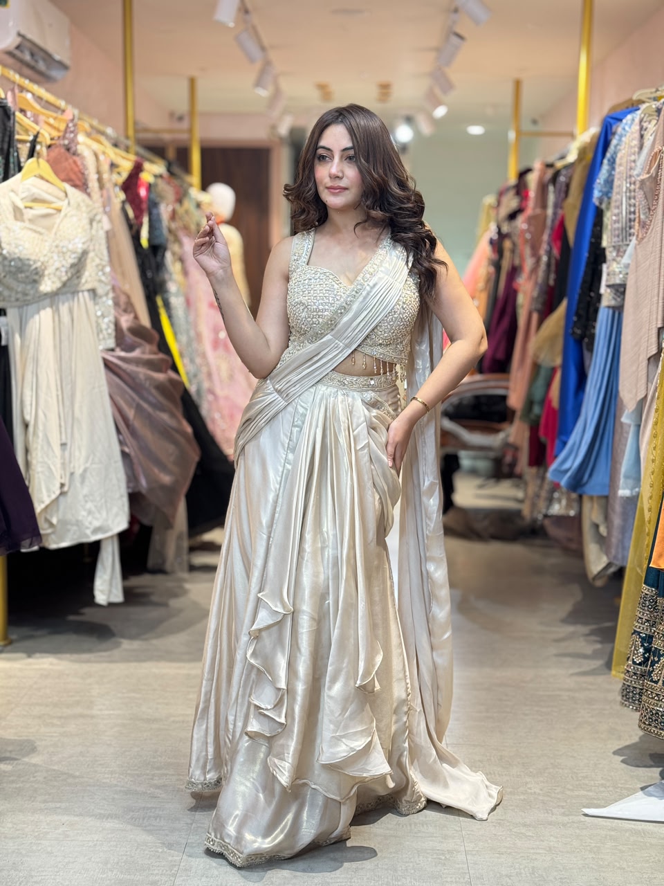 Designer Indo-Western Lehenga Saree