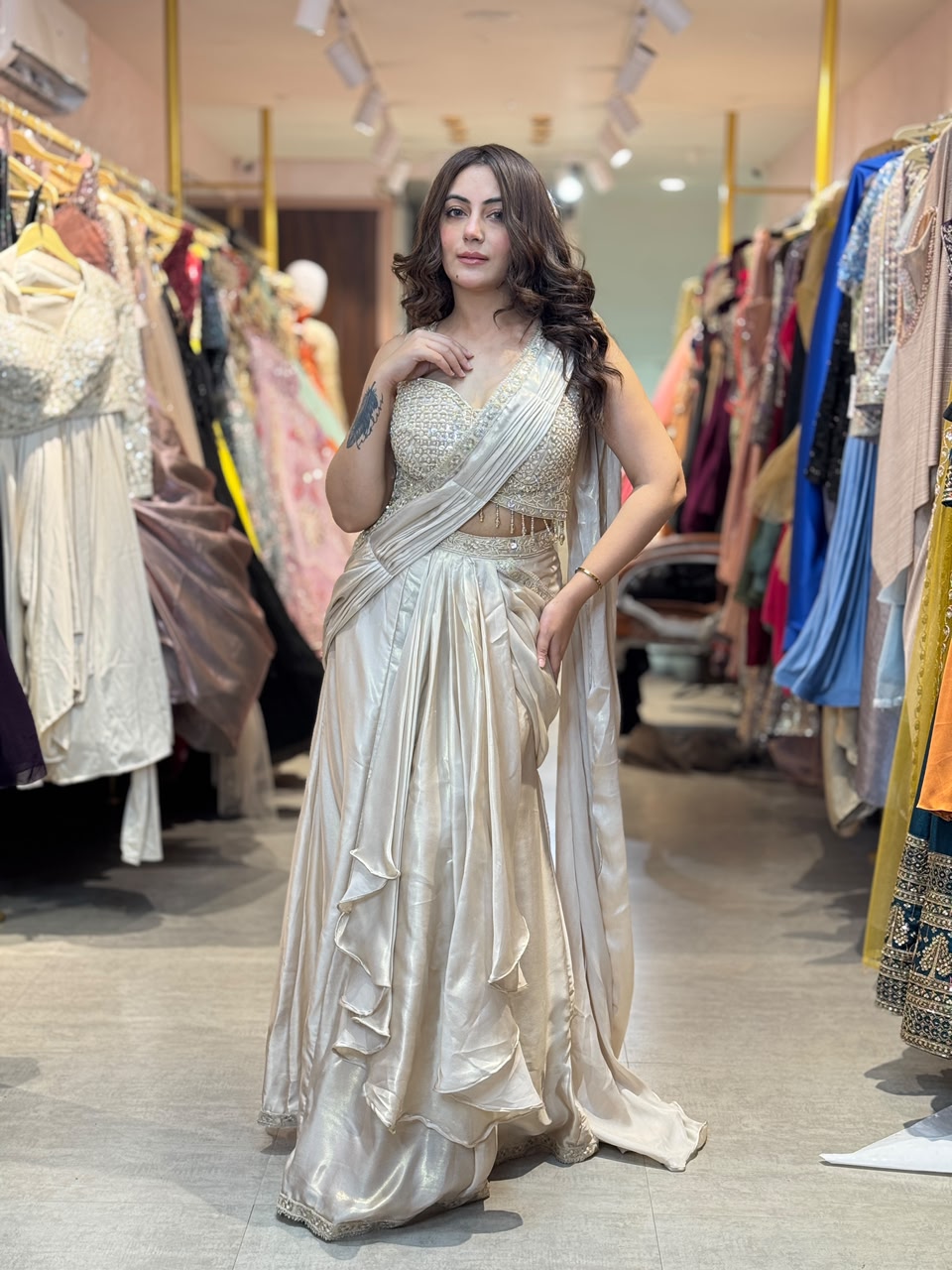 Designer Indo-Western Lehenga Saree