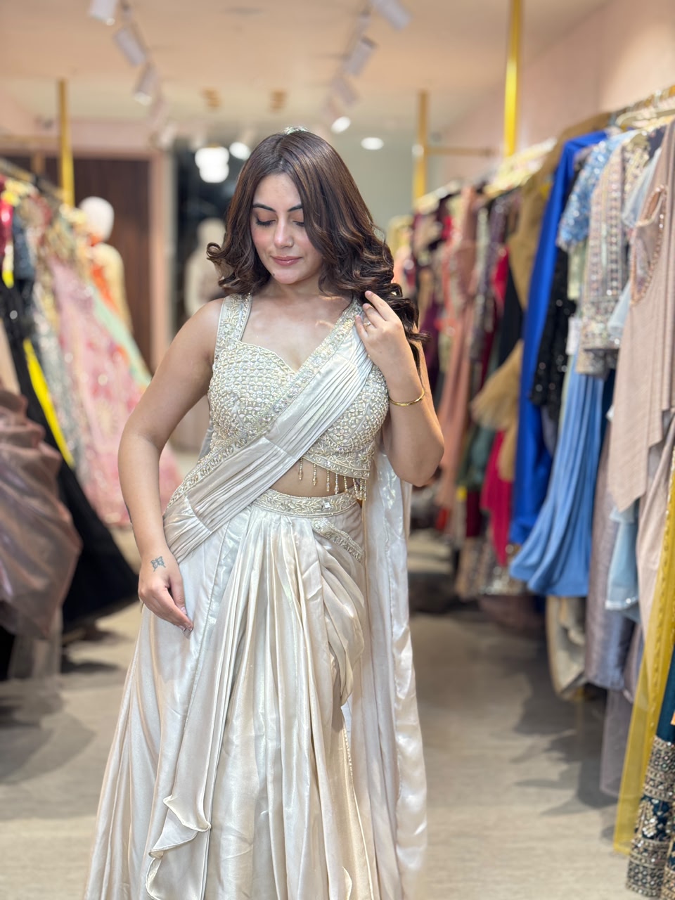 Designer Indo-Western Lehenga Saree