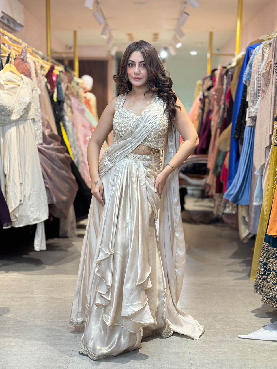 Designer Indo-Western Lehenga Saree
