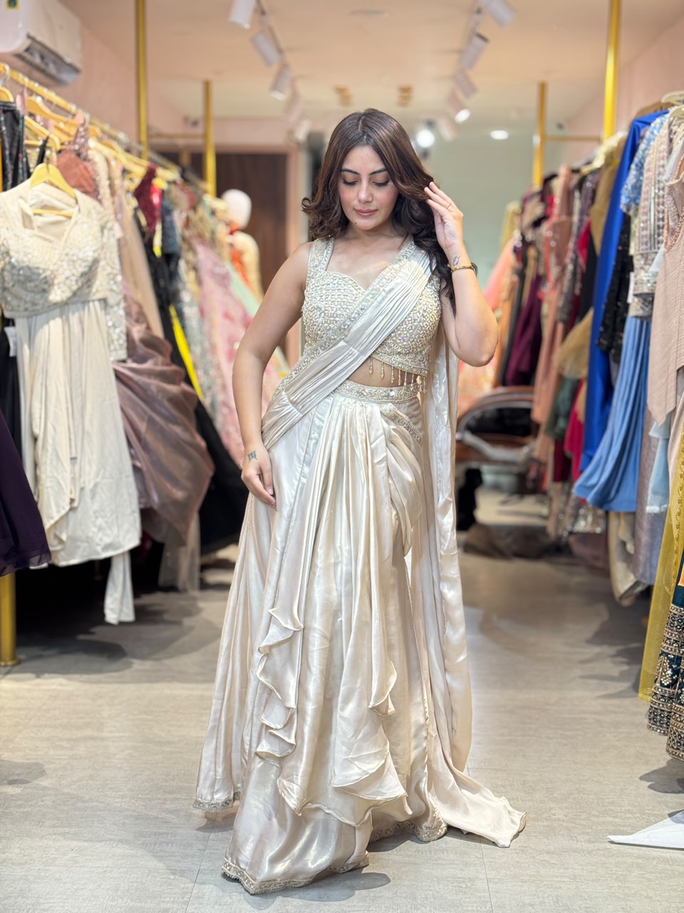Designer Indo-Western Lehenga Saree