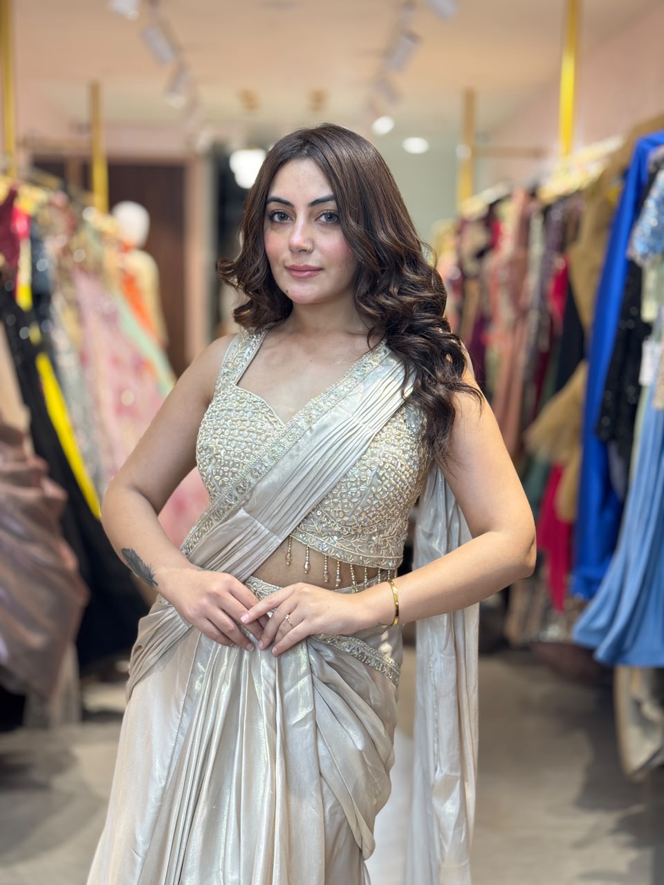 Designer Indo-Western Lehenga Saree