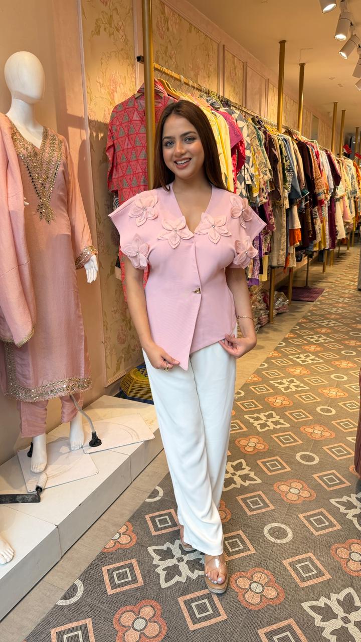 3D Floral Organza Embroidered top