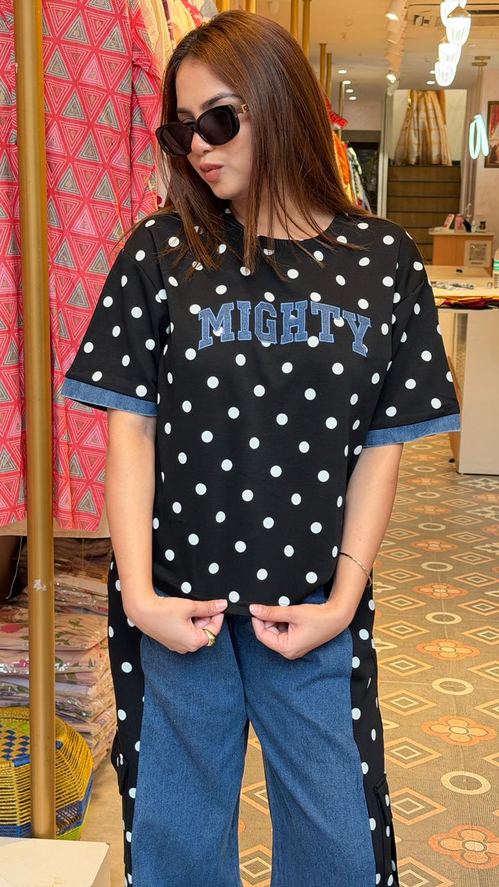 Midnight Polka Denim Co-Ord Set