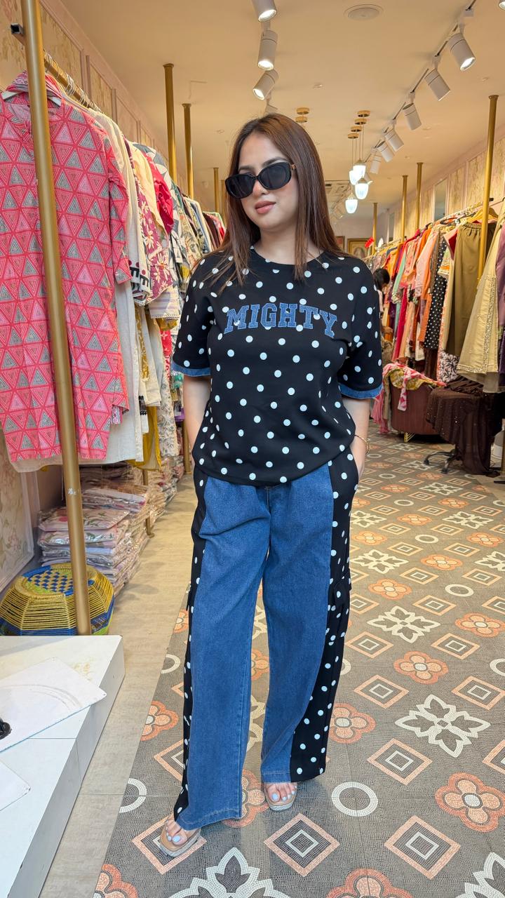 Midnight Polka Denim Co-Ord Set