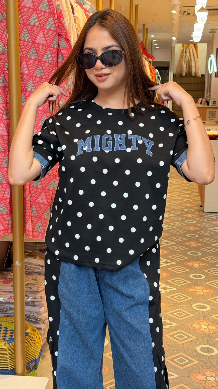 Midnight Polka Denim Co-Ord Set