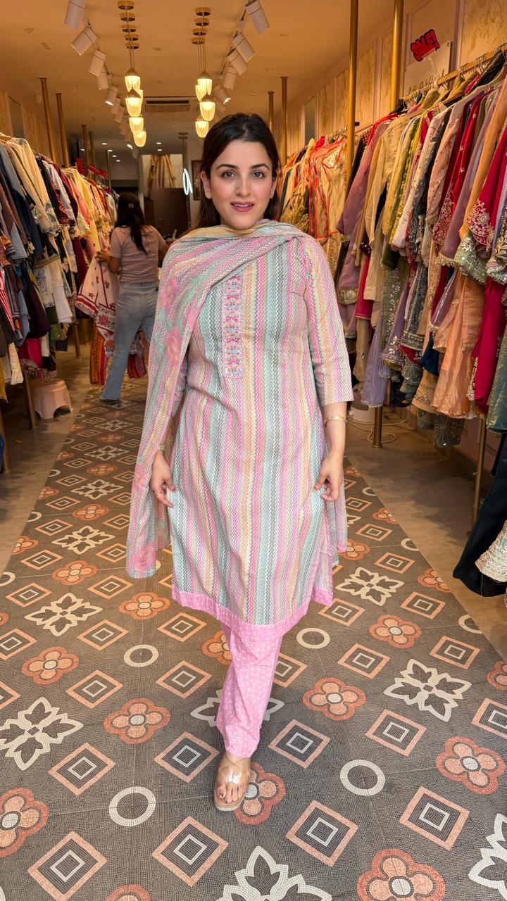 Floral Printed Straight Kurti Set