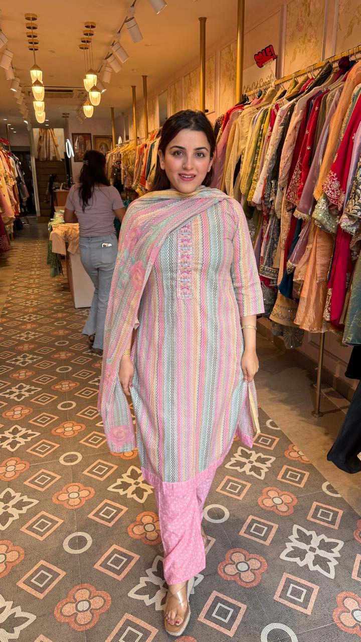 Floral Printed Straight Kurti Set
