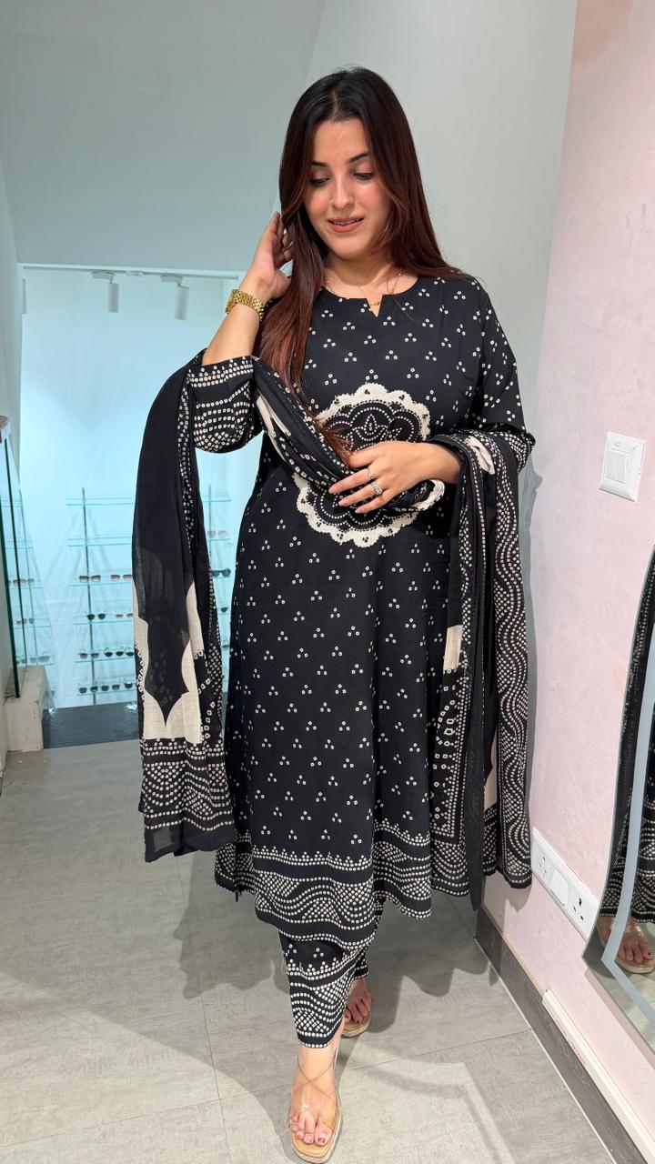 Midnight bandhani Sitara Suit Set