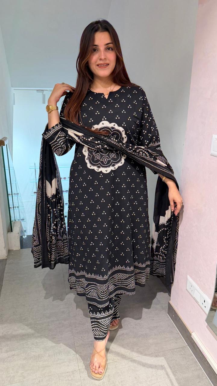 Midnight bandhani Sitara Suit Set