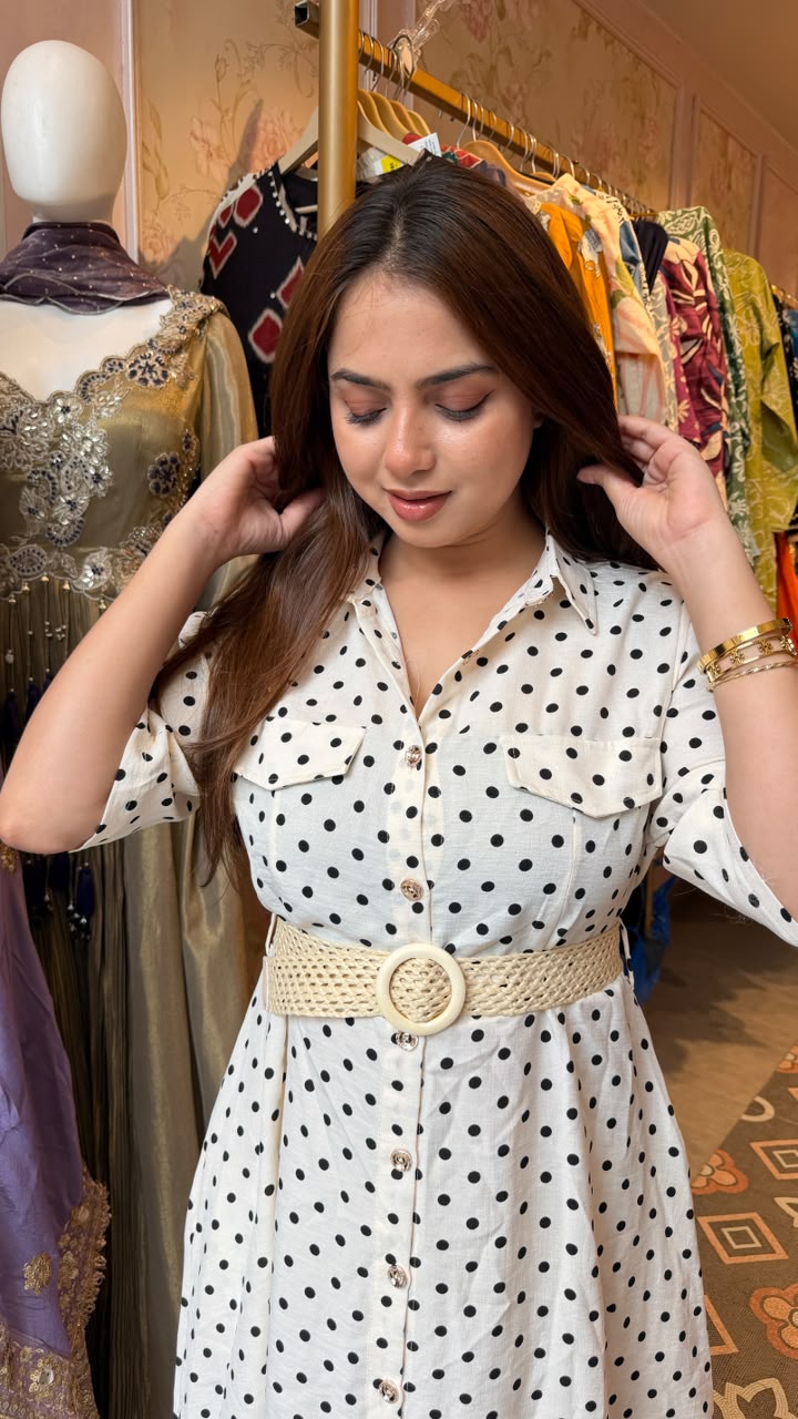 Rayon polka print Dress