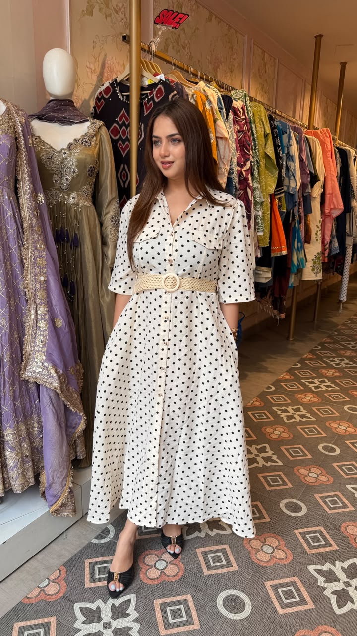 Rayon polka print Dress