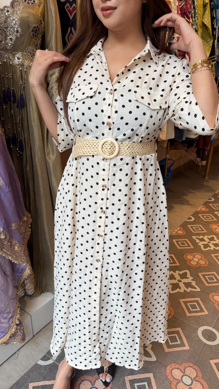 Rayon polka print Dress