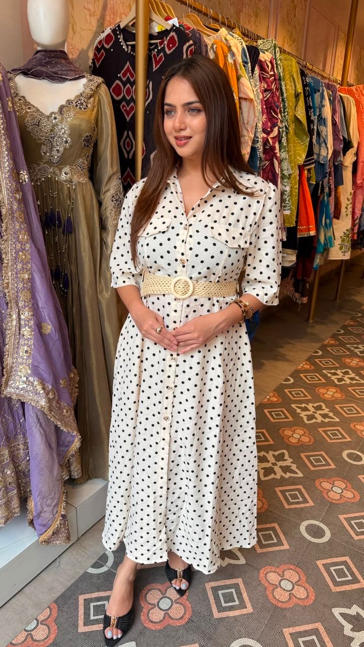 Rayon polka print Dress