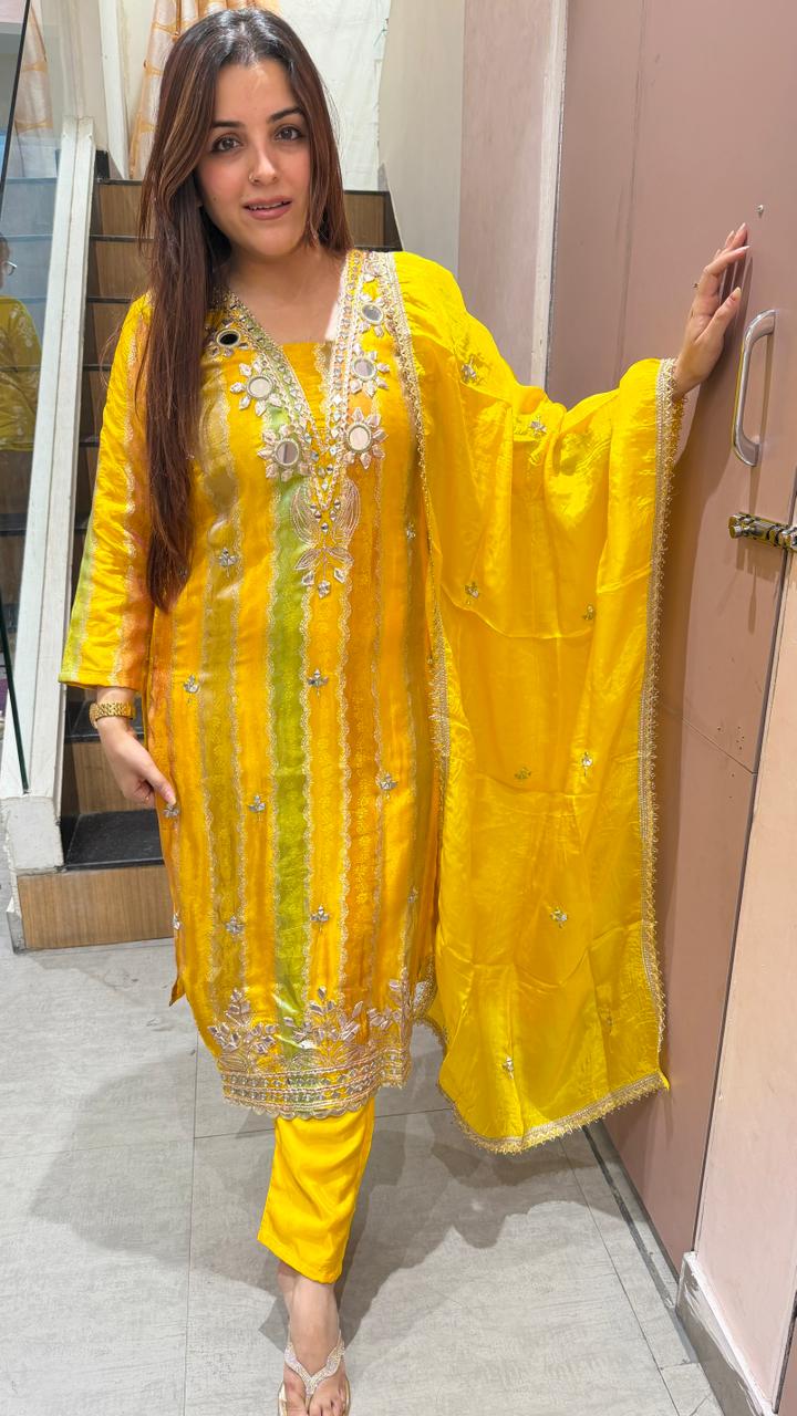 Straight Kurta Pant Set with Dupatta