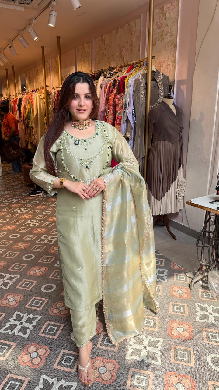 Elegant pastel Pakistani boutique suit