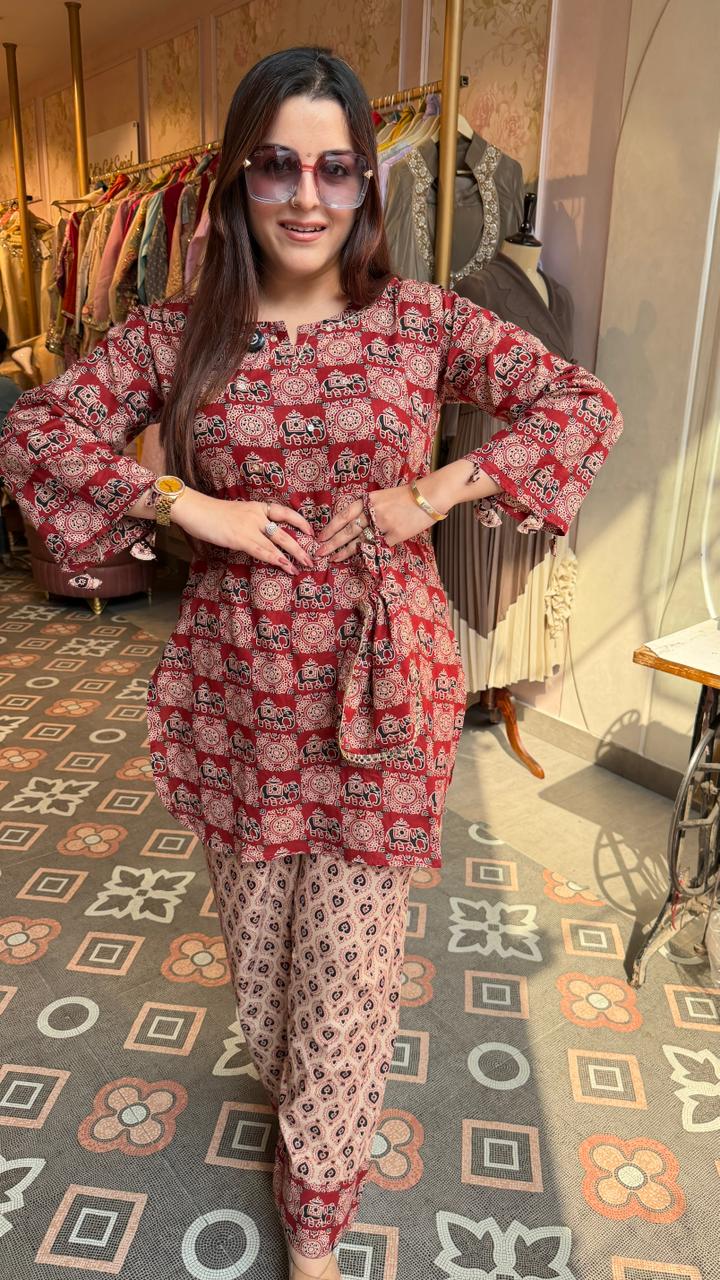 Short Kurti with Tapered Pants