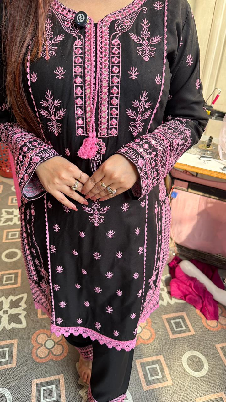 Pakistani ethnic embroidered lawn suit