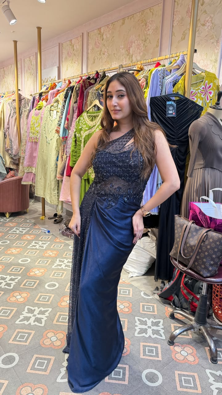 One Shoulder Party Wear Saree