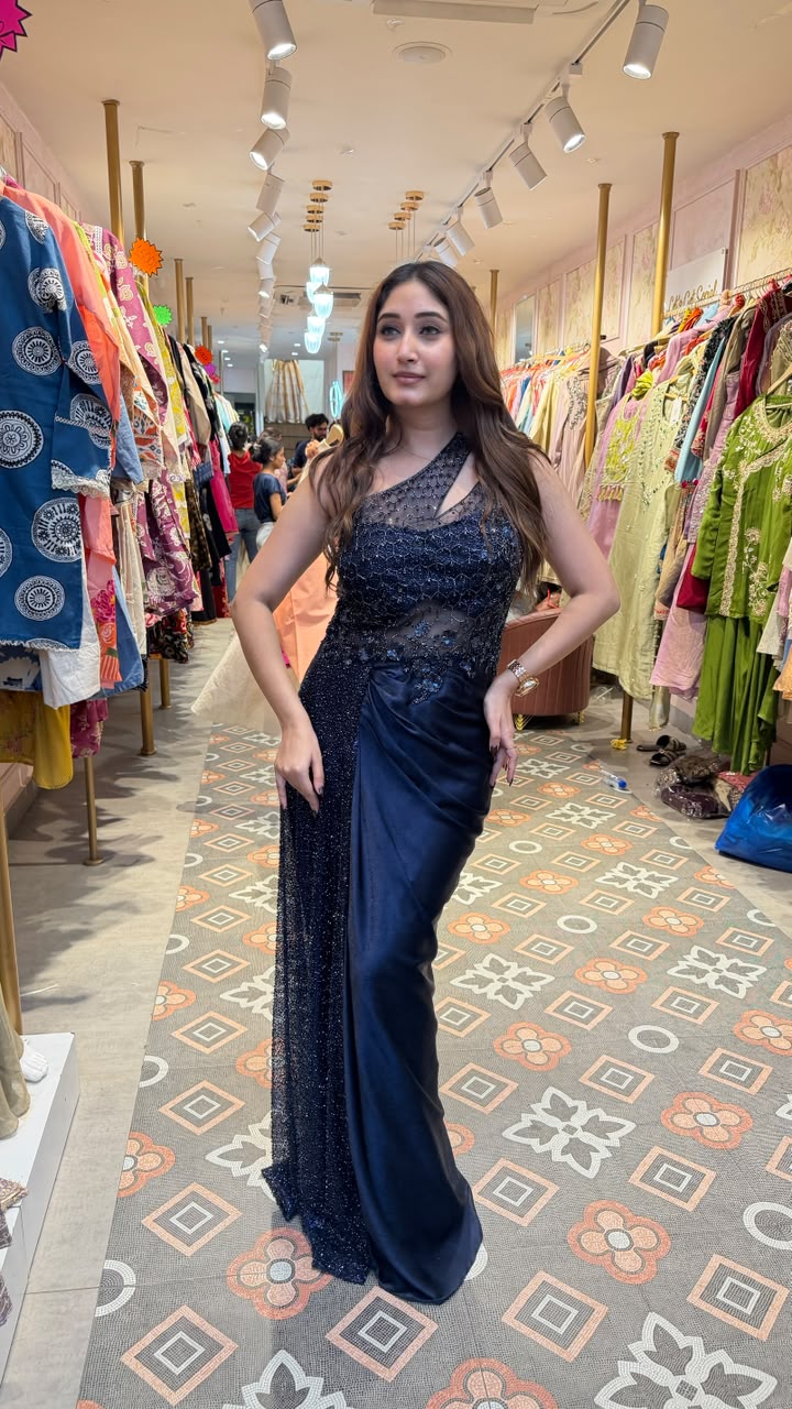 One Shoulder Party Wear Saree