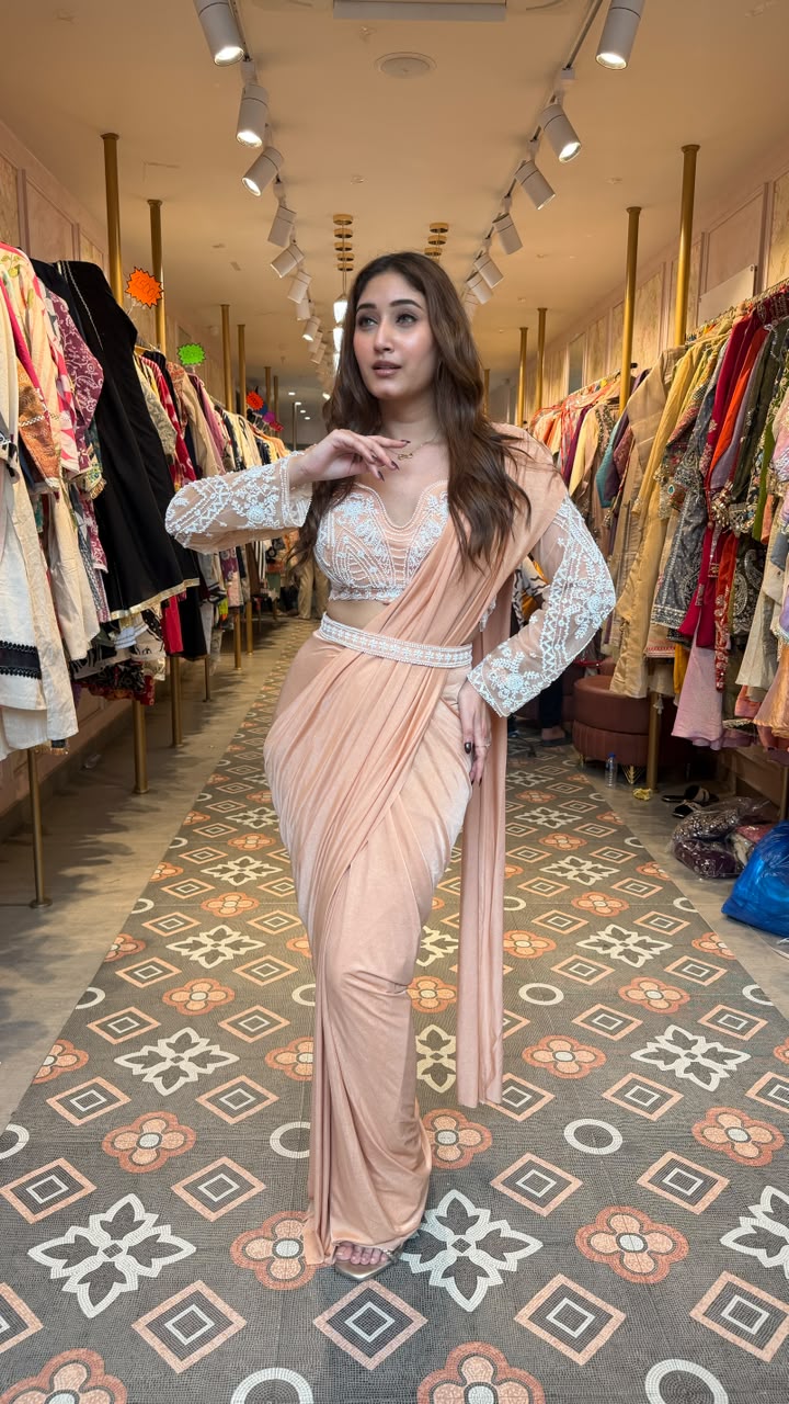 Pre-draped Designer Saree