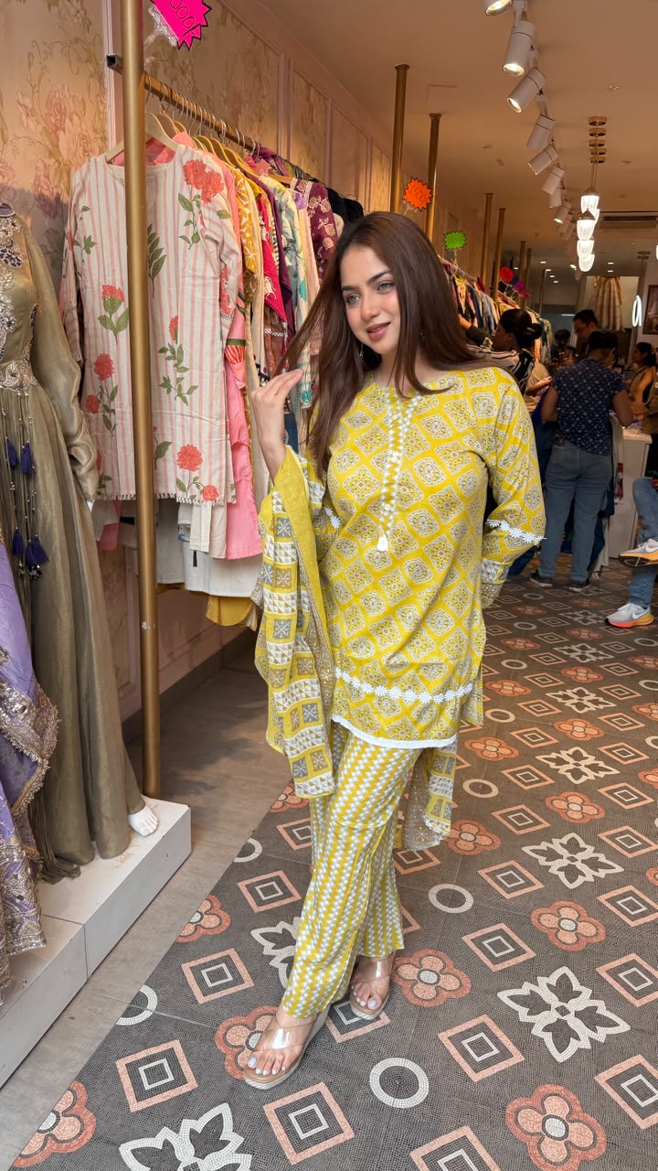 Printed Straight Kurta Palazzo Set