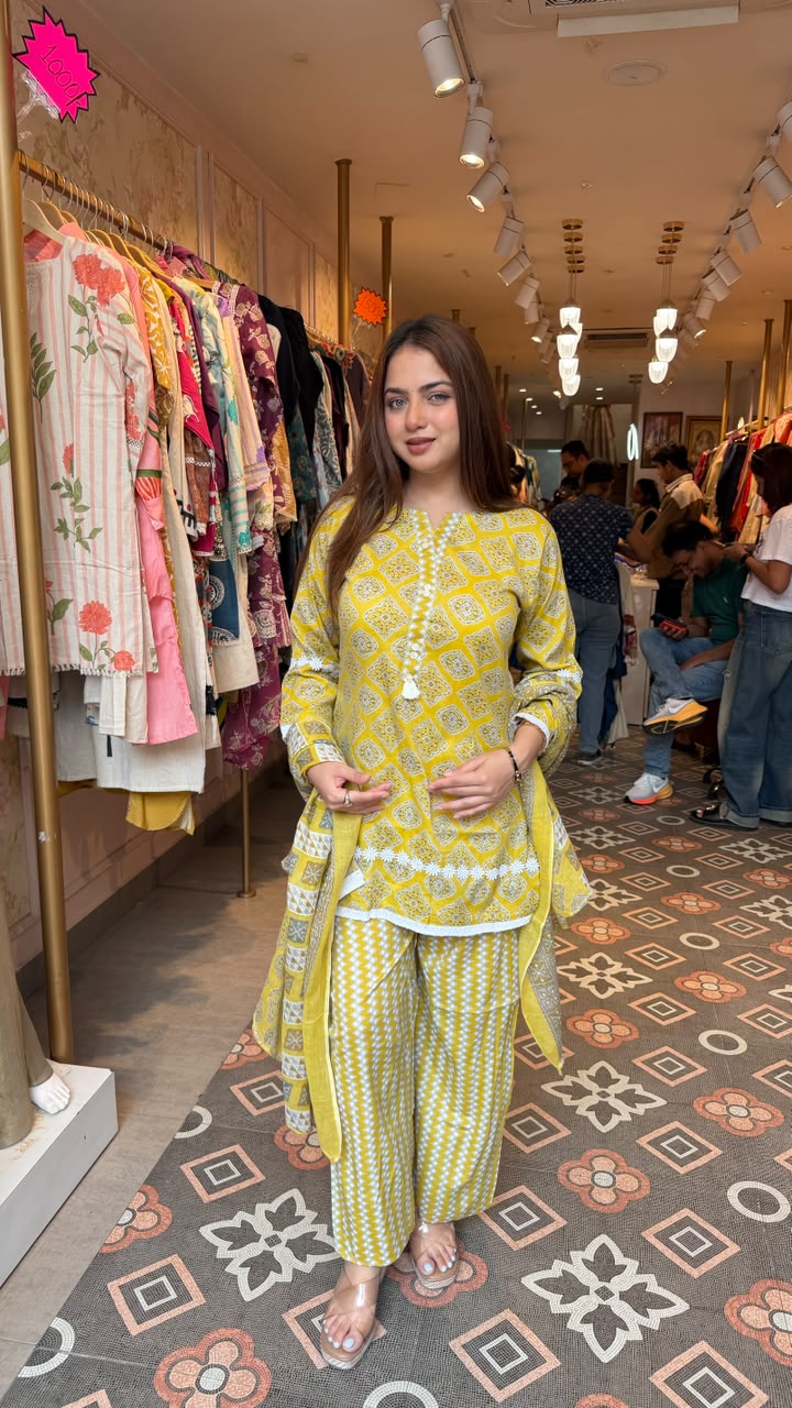 Printed Straight Kurta Palazzo Set