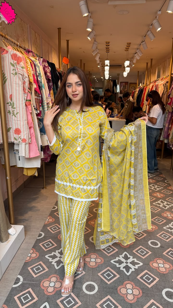Printed Straight Kurta Palazzo Set